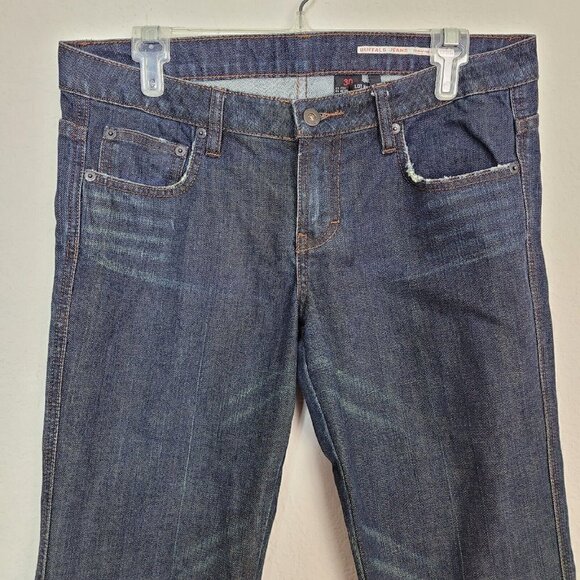 Vintage Buffalo David Bitton Sz 30 Poem Jeans Low Rise Wide Leg Dark Dingy Wash - Picture 2 of 11